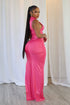 Marenna Faux Leather Ruched Maxi Dress